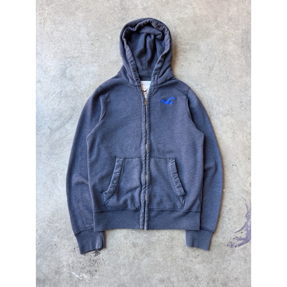 Hollister Gray Zip Up Heavyweight Jacket Hoodie Y2K Style Womens Large